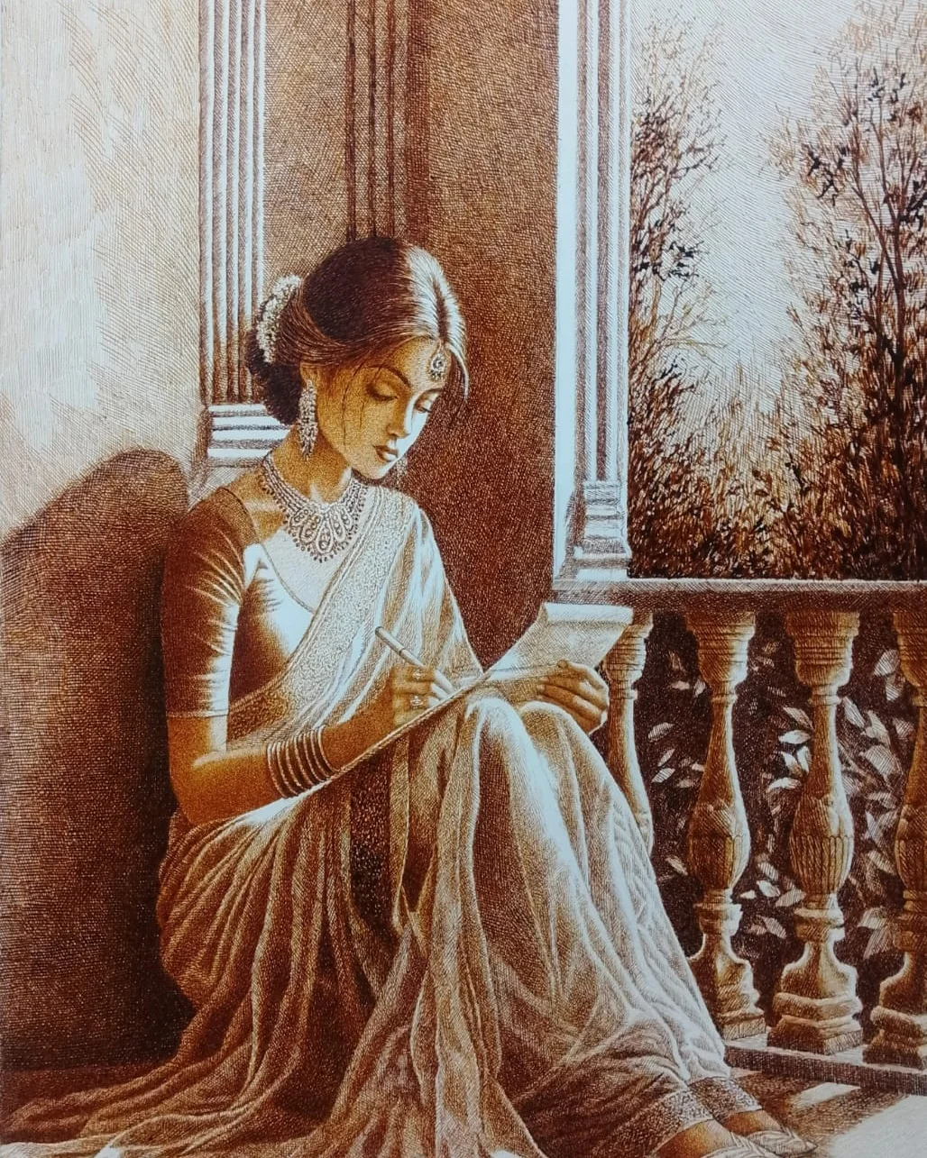 Master piece pen and ink artwork by Asif Ghayaz